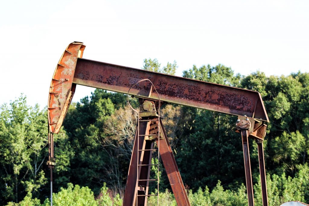 rusted oil derrick 